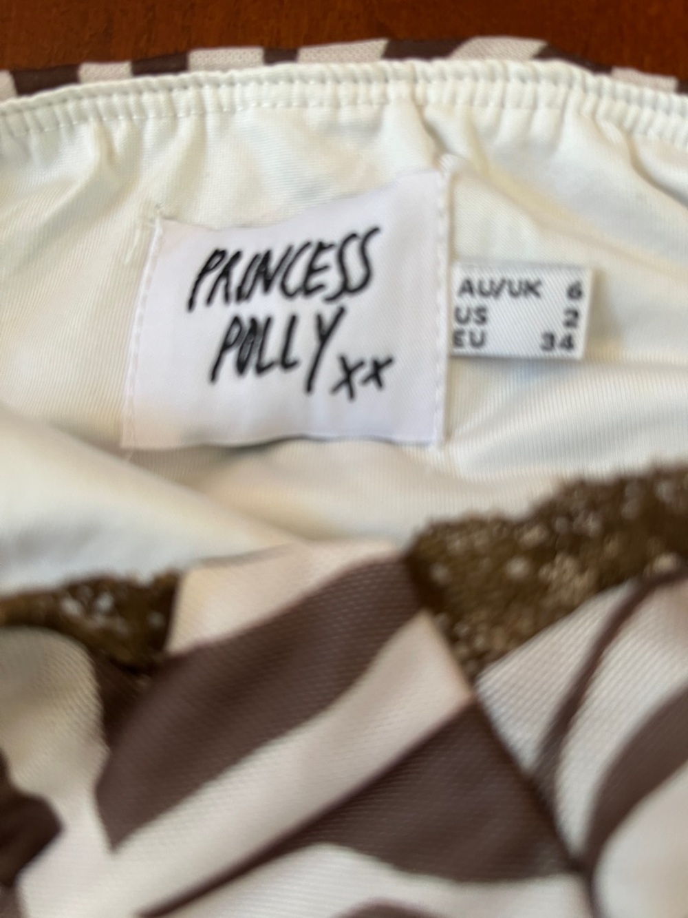 Princess Polly Brown and White Zebra Print Crop Top - Picture 3 of 5